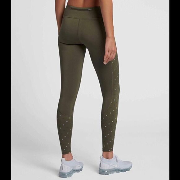 Nike dri fit flash running leggings olive green polka dot sz XS - Picture 5 of 9